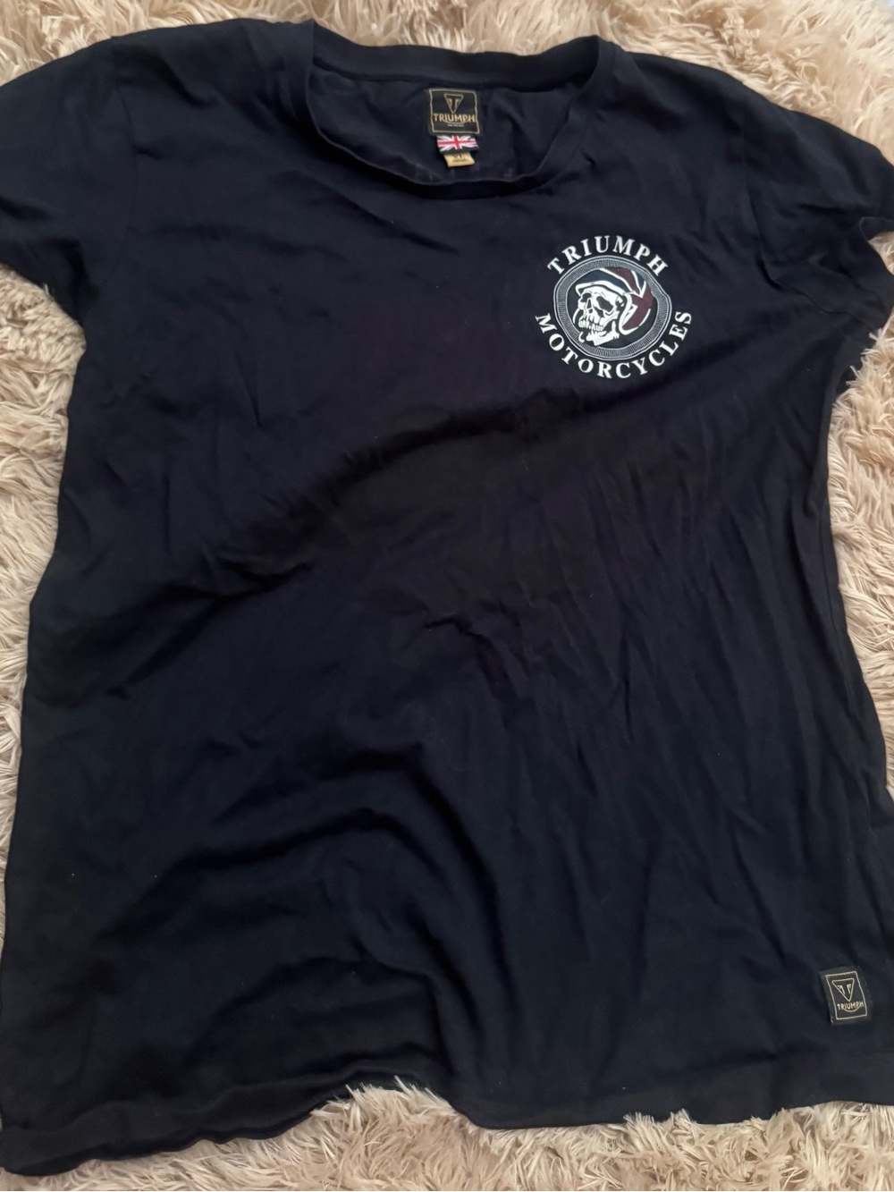 Triumph Black Short Sleeve Tee with Skull Logo